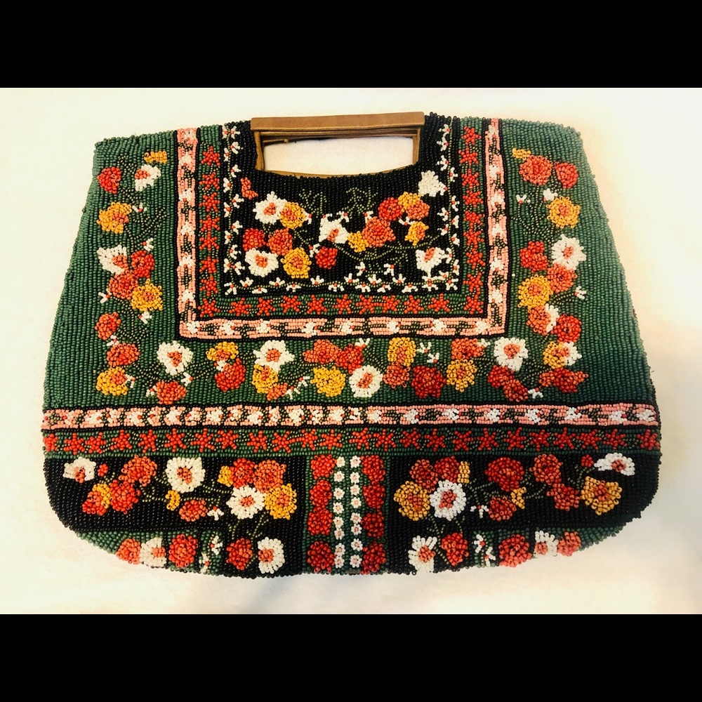 Anthropologie Hand Beaded gorgeous clutch bag NWOT